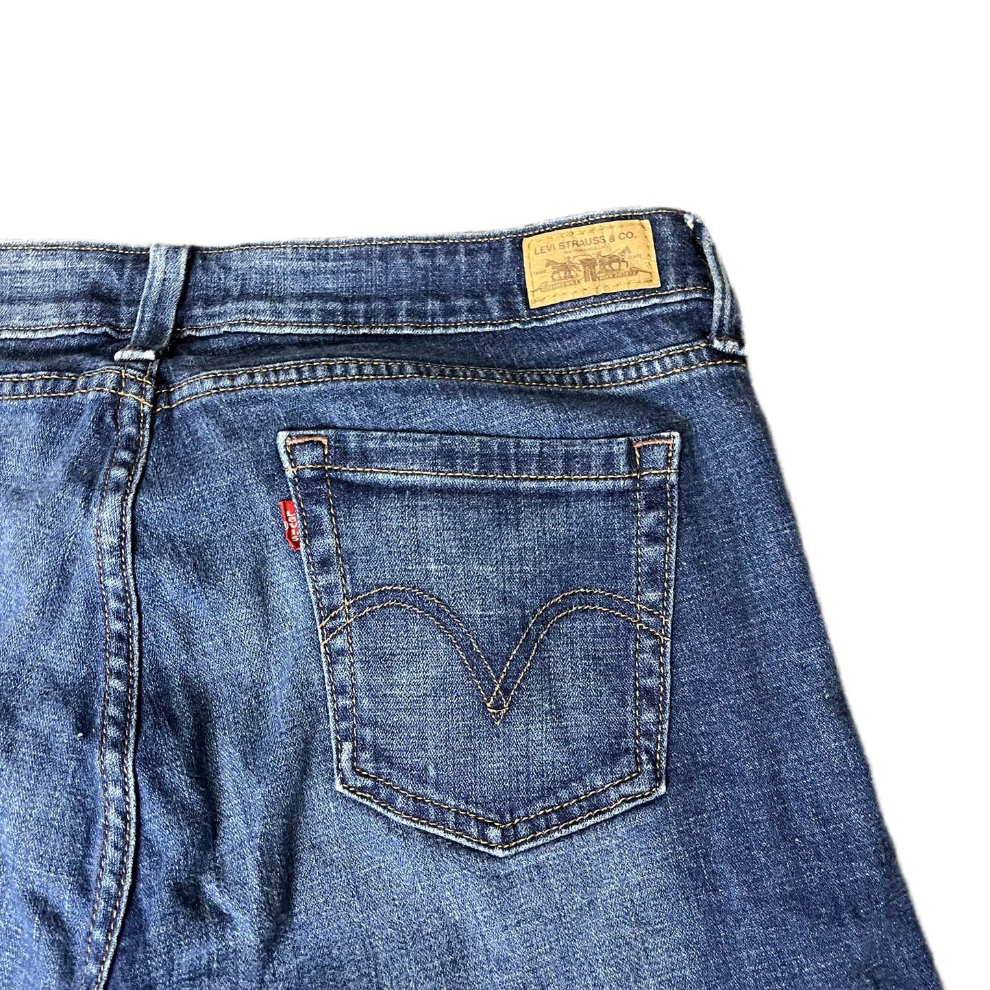 Levi's 545 Bermuda Shorts Fits as Womens XL 33" Waist Blue Denim Stretch Red Tab