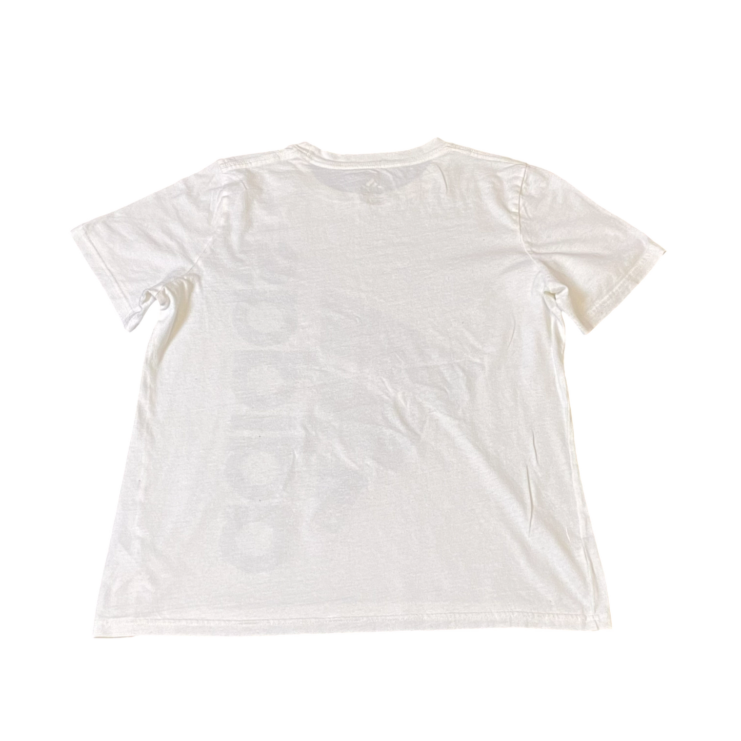 adidas T Shirt Boys Medium White 3 Stripes Logo Short Sleeve Wrinkled Pullover