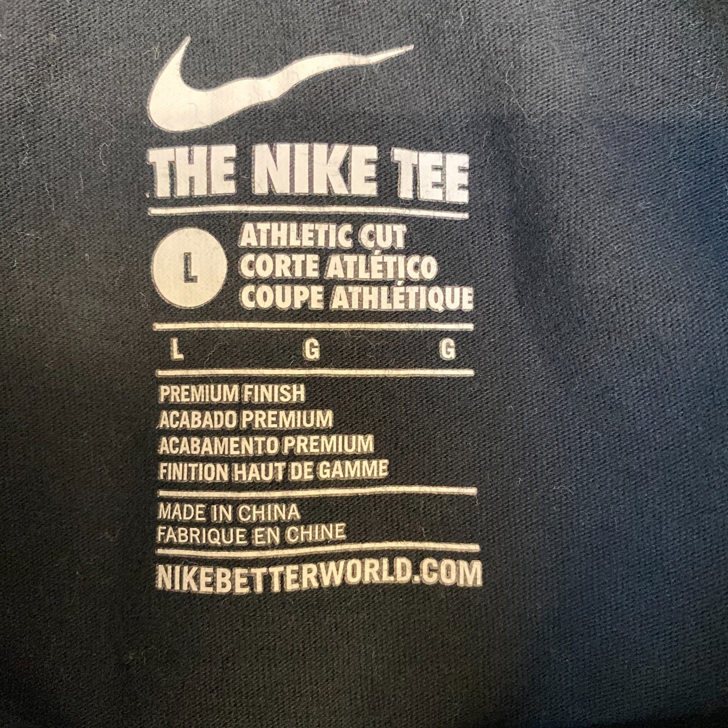 Vtg Nike Air T-Shirt Womens L Black Athletic Cut Swoosh Logo Short Sleeve Tee