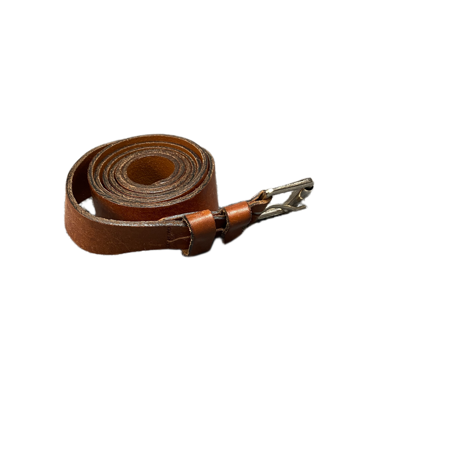 Waist Belt Mens Brown Leather Adjustable Silver Roller Pin Buckle 42.5 inches