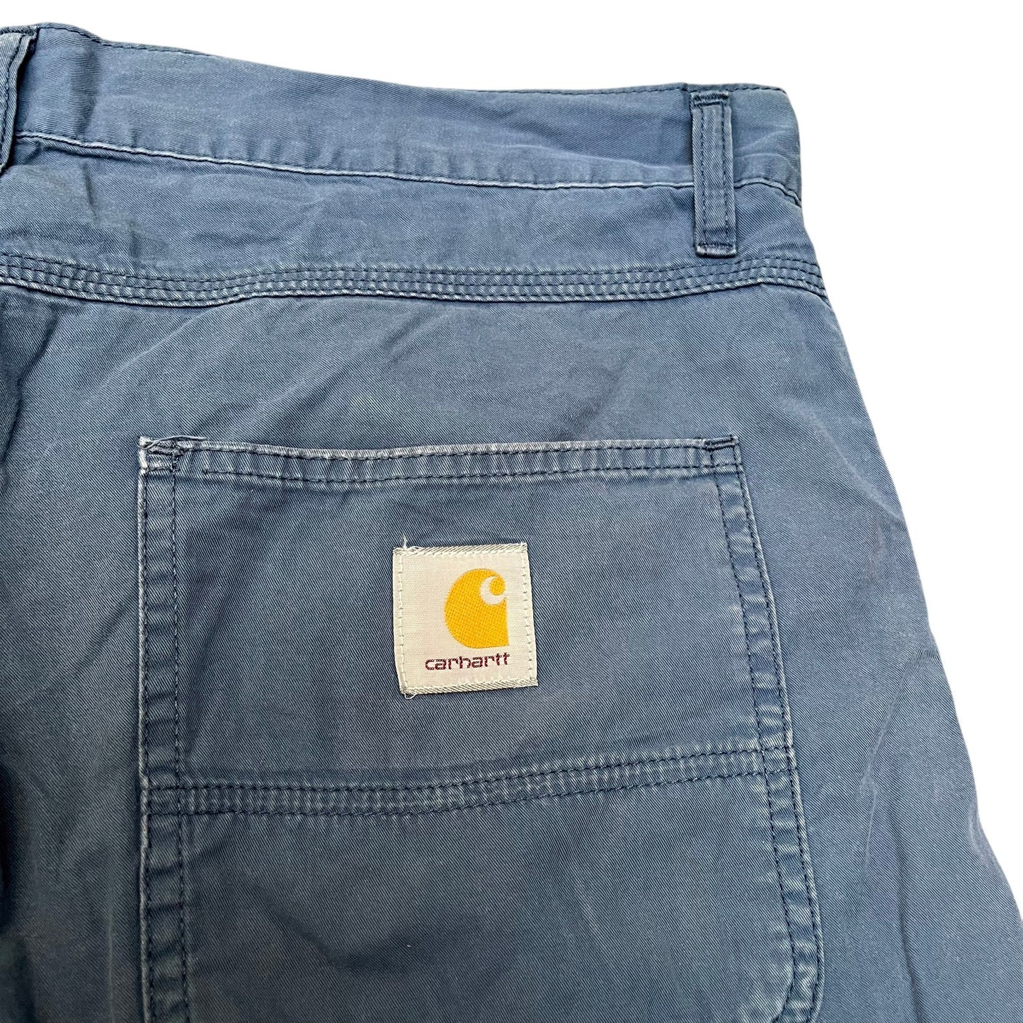 Carhartt Skill Bermuda Shorts Fits as Mens XL 38" Waist Blue Chino Flat Front