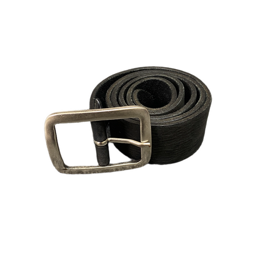 Vanzetti Waist Belt Mens Black Leather Adjustable Silver Pin Buckle 36.5 inches