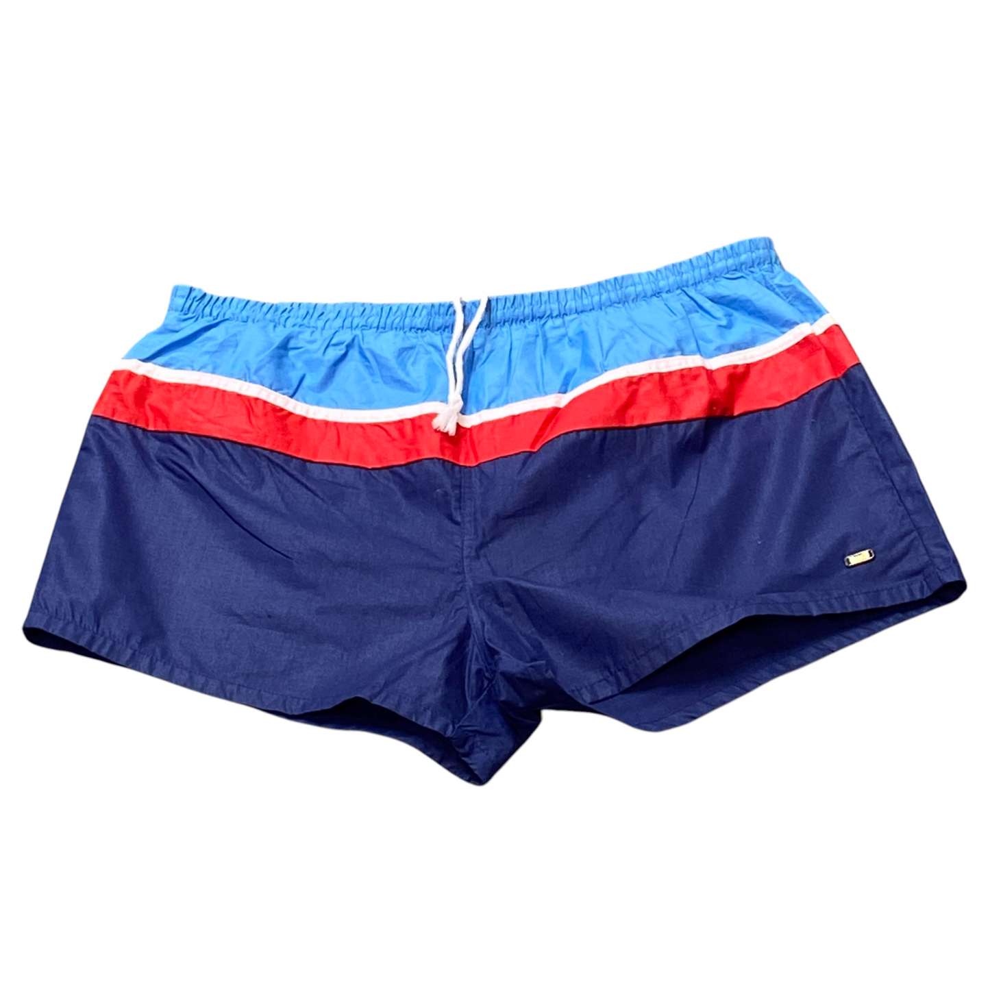 Rodeo Sprinter Running Shorts XL Blue Colorblock Logo Elastic Waist Drawstring