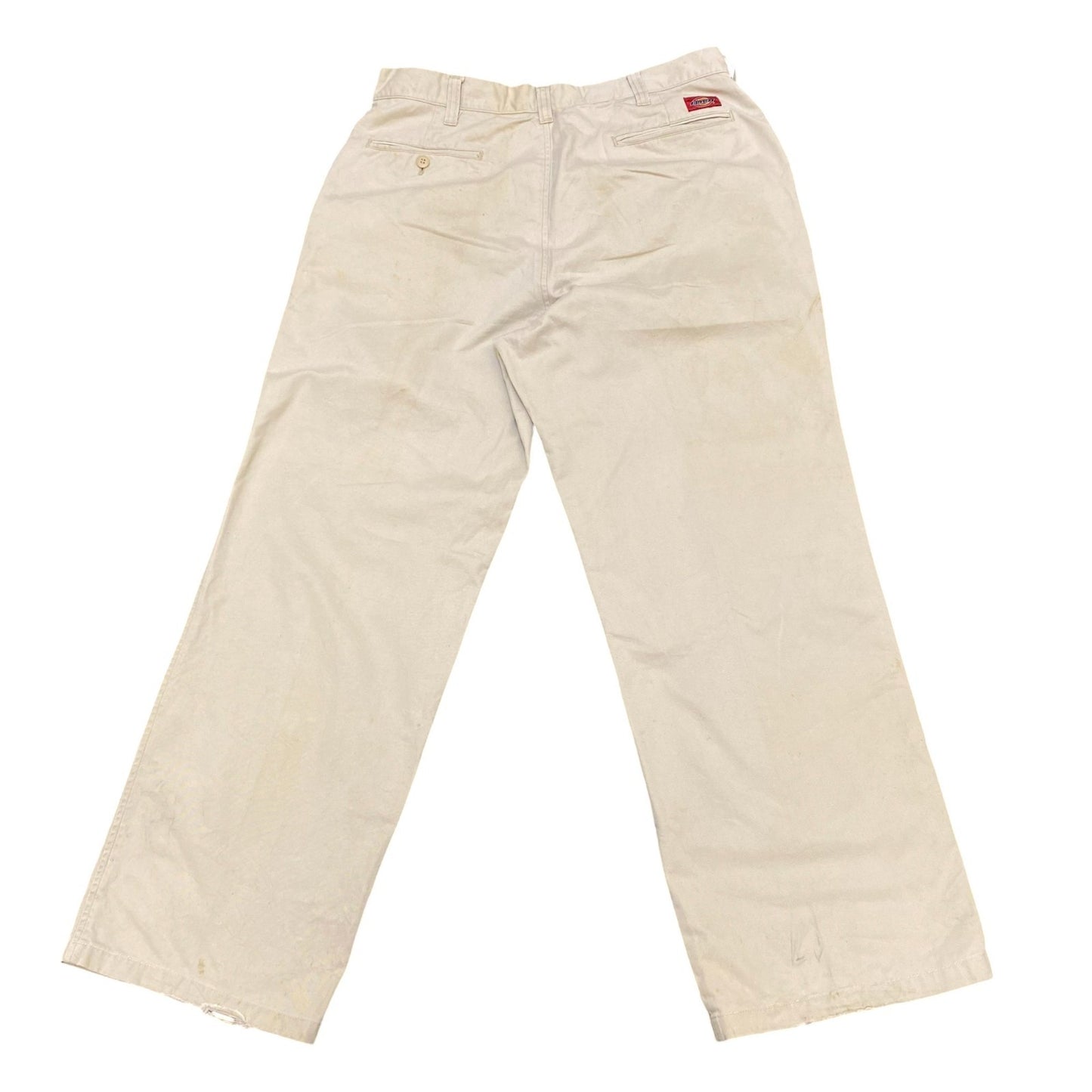 Dickies Trousers Mens Large Ivory Regular Fit Slash Pocket Workwear Outdoor