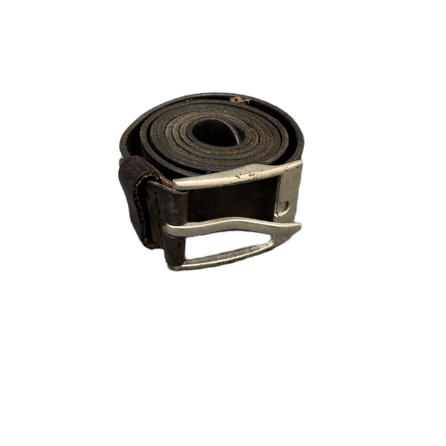 Tom Ramsey Waist Belt Men Black Leather Adjustable Silver Pin Buckle 53.5 inches