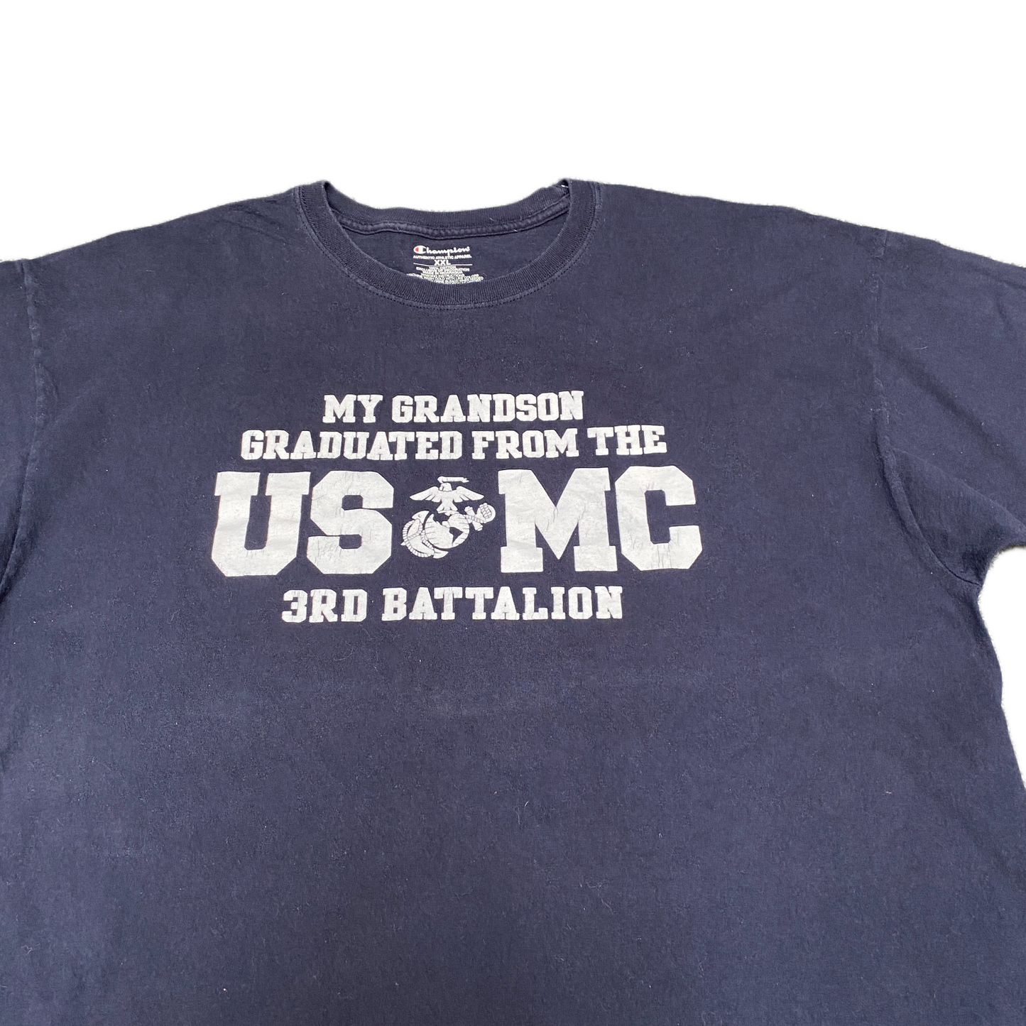 Champion T-Shirt Men XXL Black My Grandson Graduated From The USMC 3rd Battalion