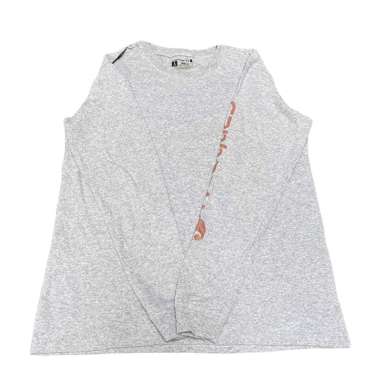 Carhartt Pocket T-Shirt Womens S Grey Heather Loose Fit Long Sleeve Summer Tee