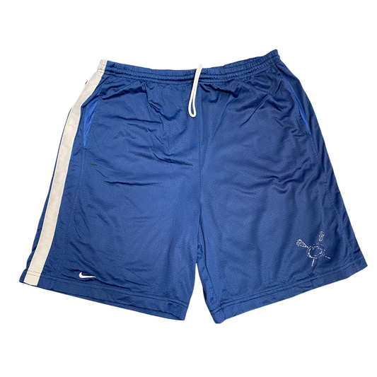 Nike Mesh Shorts Mens Small Blue Swoosh Elastic Waist Drawstring Athletic Fit