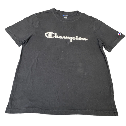 Champion Authentic Activewear T-Shirt Mens XL Black Graphic Logo Pullover Tee