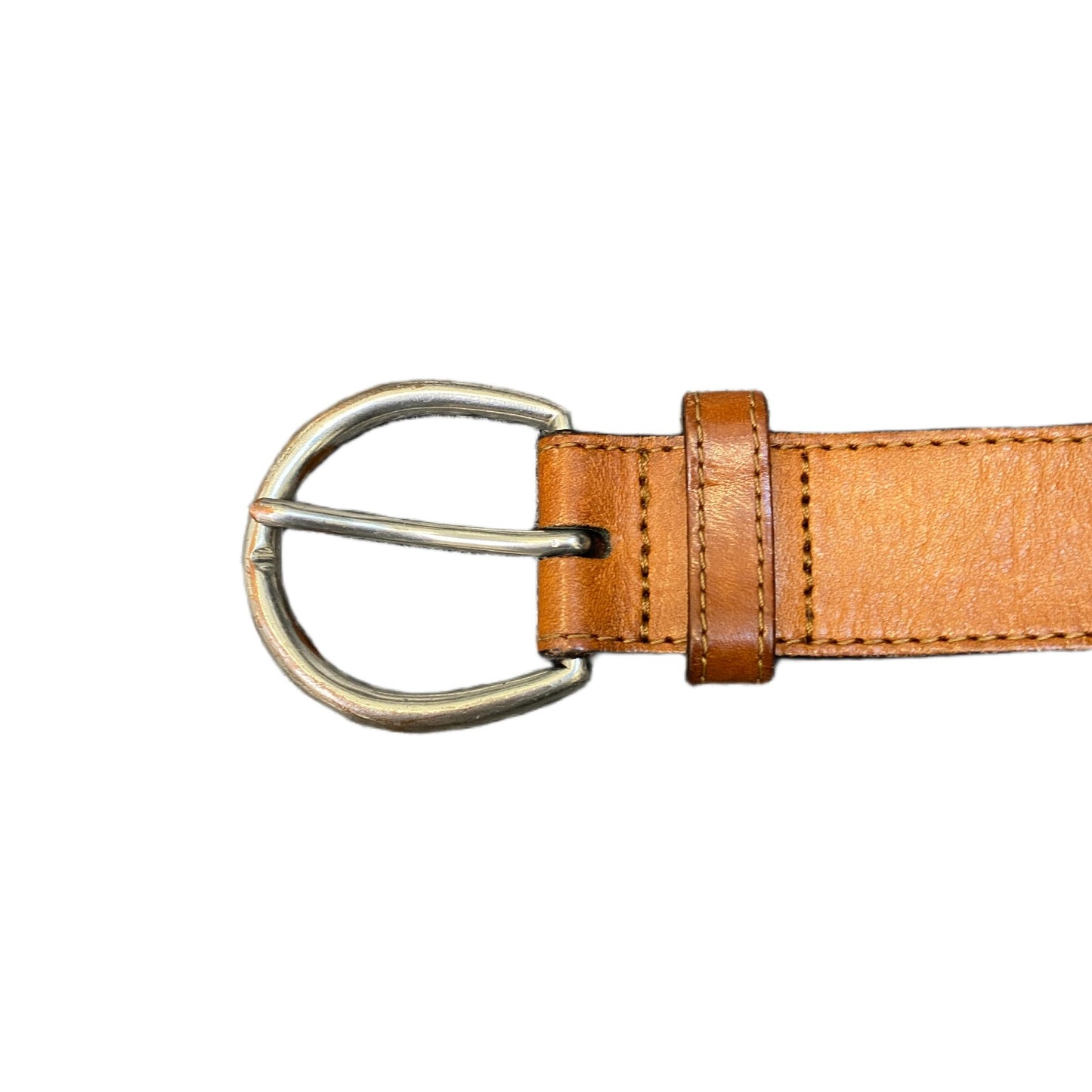 Waist Belt Women Brown Embossed Leather Tooling Floral Silver Buckle 38 inches
