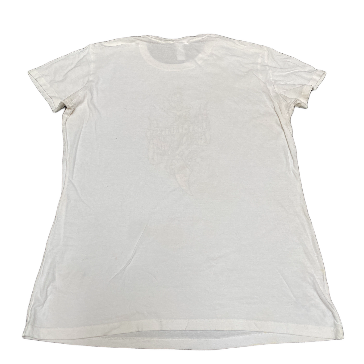Lucky Thirteen T-Shirt Womens L White Graphic Print Short Sleeve Pullover Tee