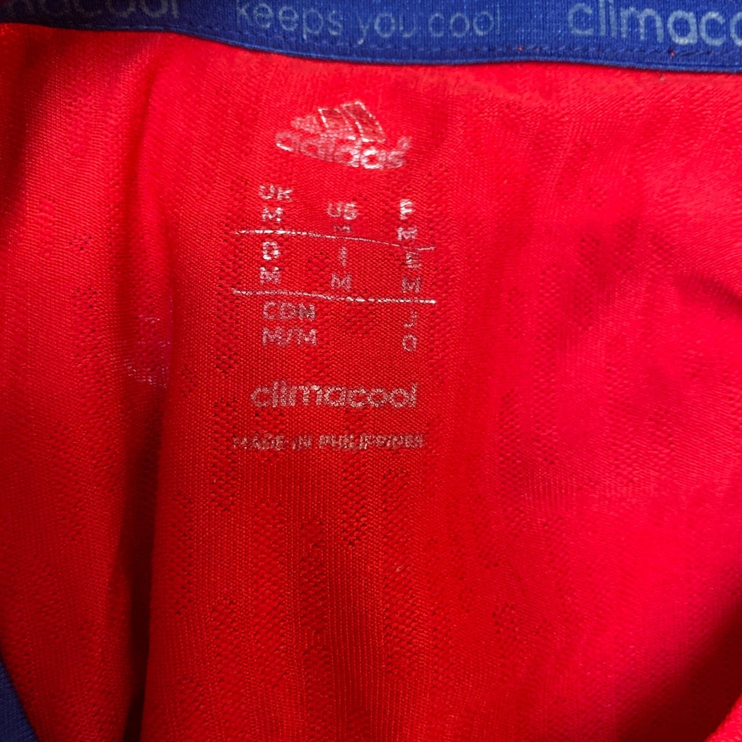 Adidas Climacool T-Shirt Mens Medium Red Blue 3-Stripes Short Sleeve Summer Tee