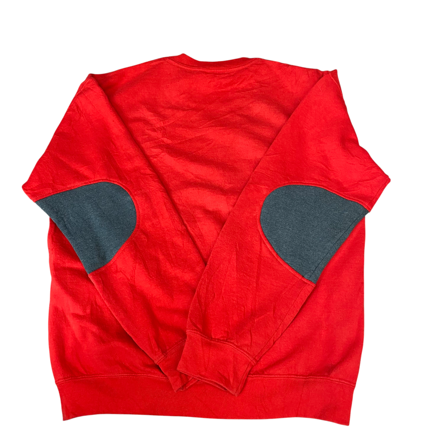 Nike Reworked Sweatshirt Mens Medium Grey Red Embroidered Spellout Logo Vtg Y2K