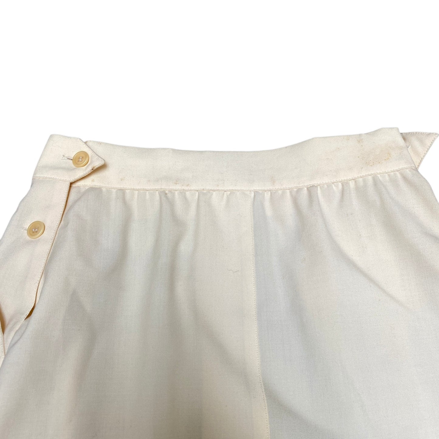 Marella A-Line Midi Skirt Fits as Womens 25" Waist White Vented High Waisted