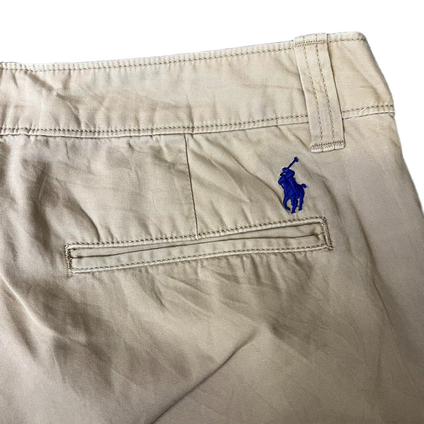 Polo Ralph Lauren Chino Shorts Fits as Womens X-Large 33" Waist Tan Flat Front