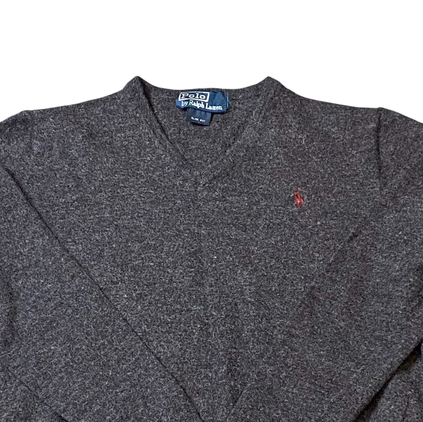 Ralph Lauren Jumper Mens Small Grey Slim Fit Long Sleeve Pony Logo Pullover