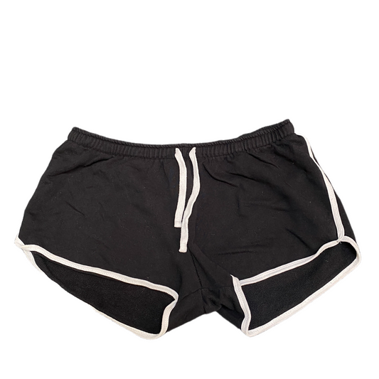 Running Sprinter Shorts Womens XL 32" Waist Black Athletic Workout Dolphin Hem