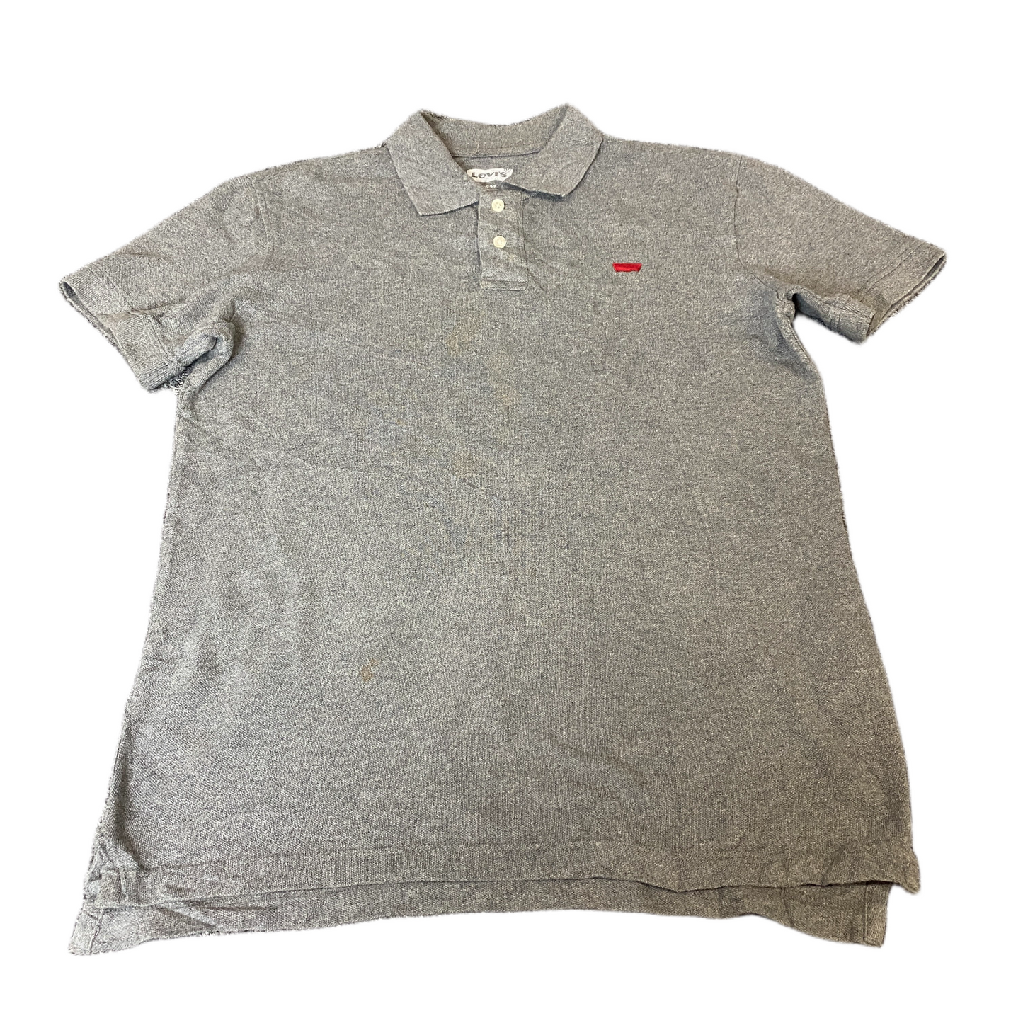 Levi's Polo Shirt Men Small Grey Golf Performance High Low Slit Collared Popover