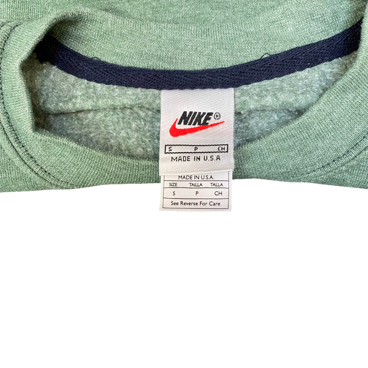 Nike Reworked Sweatshirt Mens Small Green Purple Embroidered Spell Out Logo Y2K