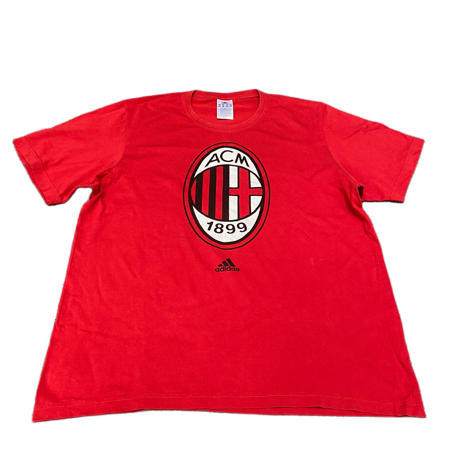 Adidas T-Shirt Mens Large Red Short Sleeve Pullover AC Milan 1899 Graphic Tee