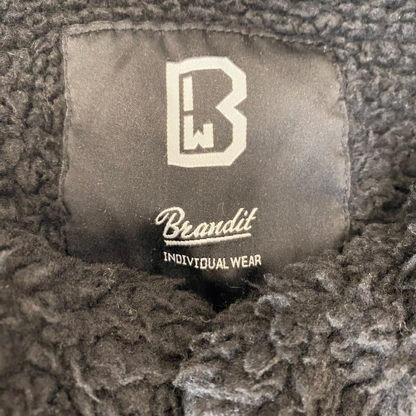 Brandit Trucker Jacket Mens L Grey Denim Sherpa Lined Individual Wear Button-Up