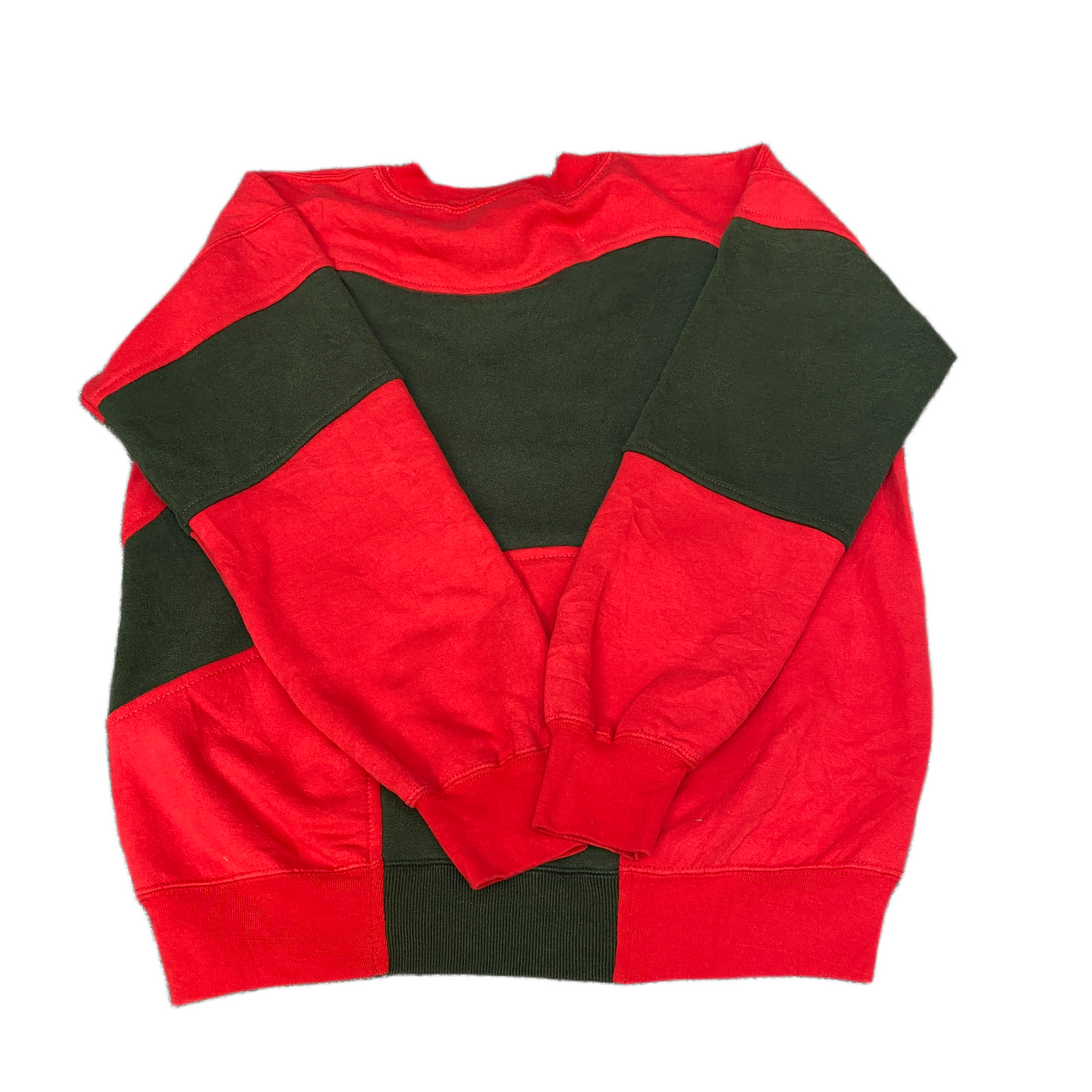 Nike Reworked Sweatshirt Mens M Green Red Embroidered Spellout Logo Vintage Y2K