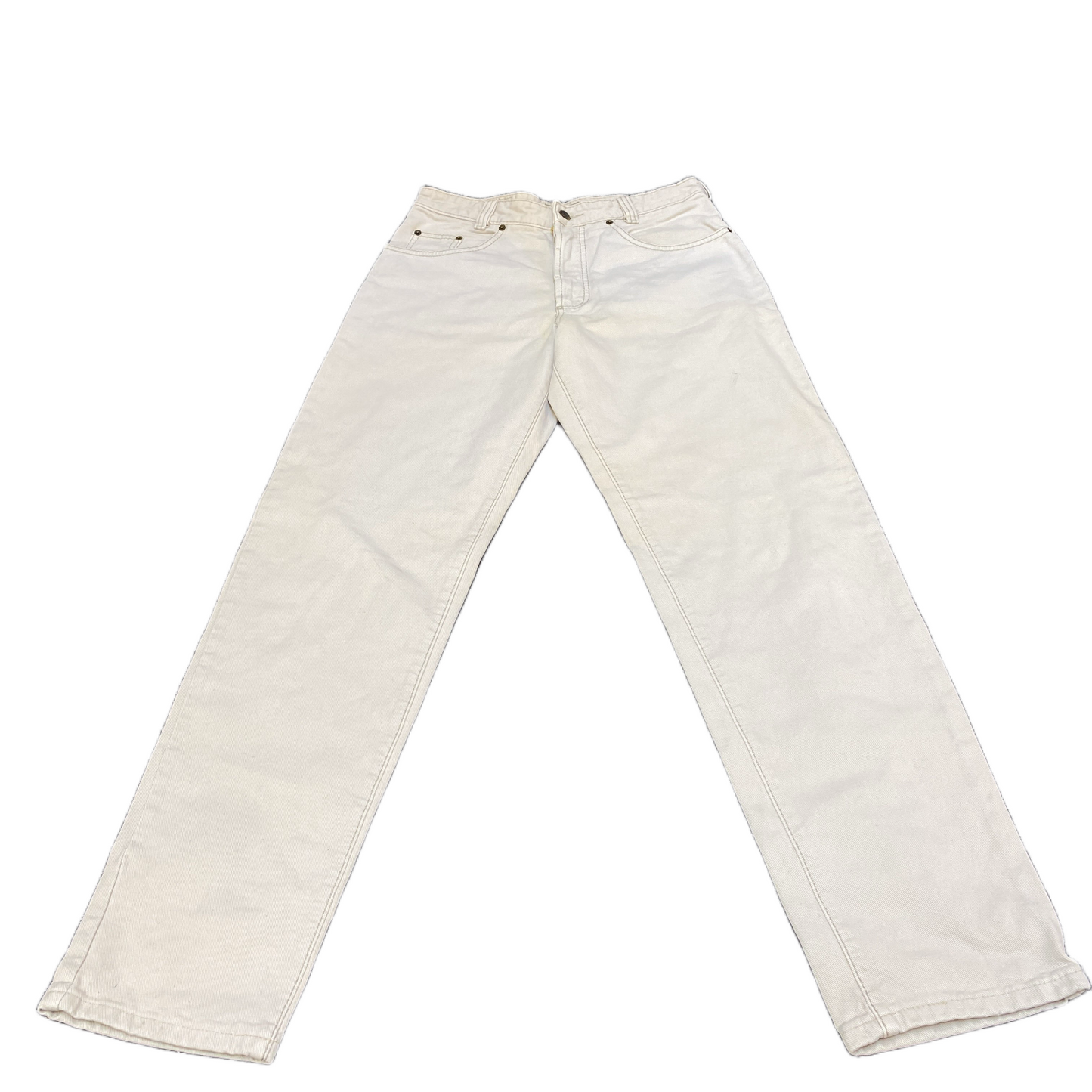 Joker Jeans Fits as Mens 32" Waist Beige Denim Single Stitch Grunge Streetwear