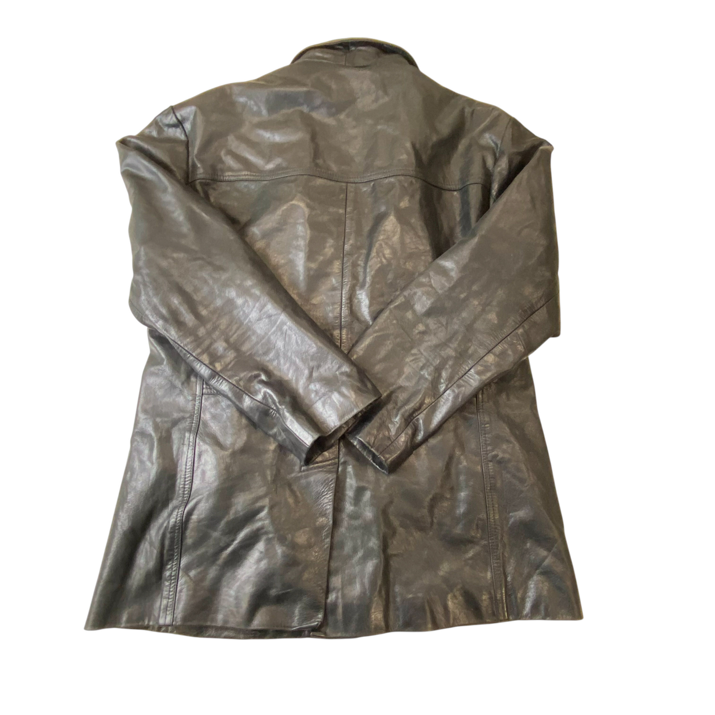 Avia Trix Leather Jacket Mens Medium Black Long Sleeve Collared Button Front