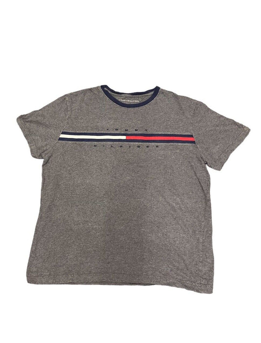 Tommy Hilfiger T-Shirt Grey Mens L Chest Logo