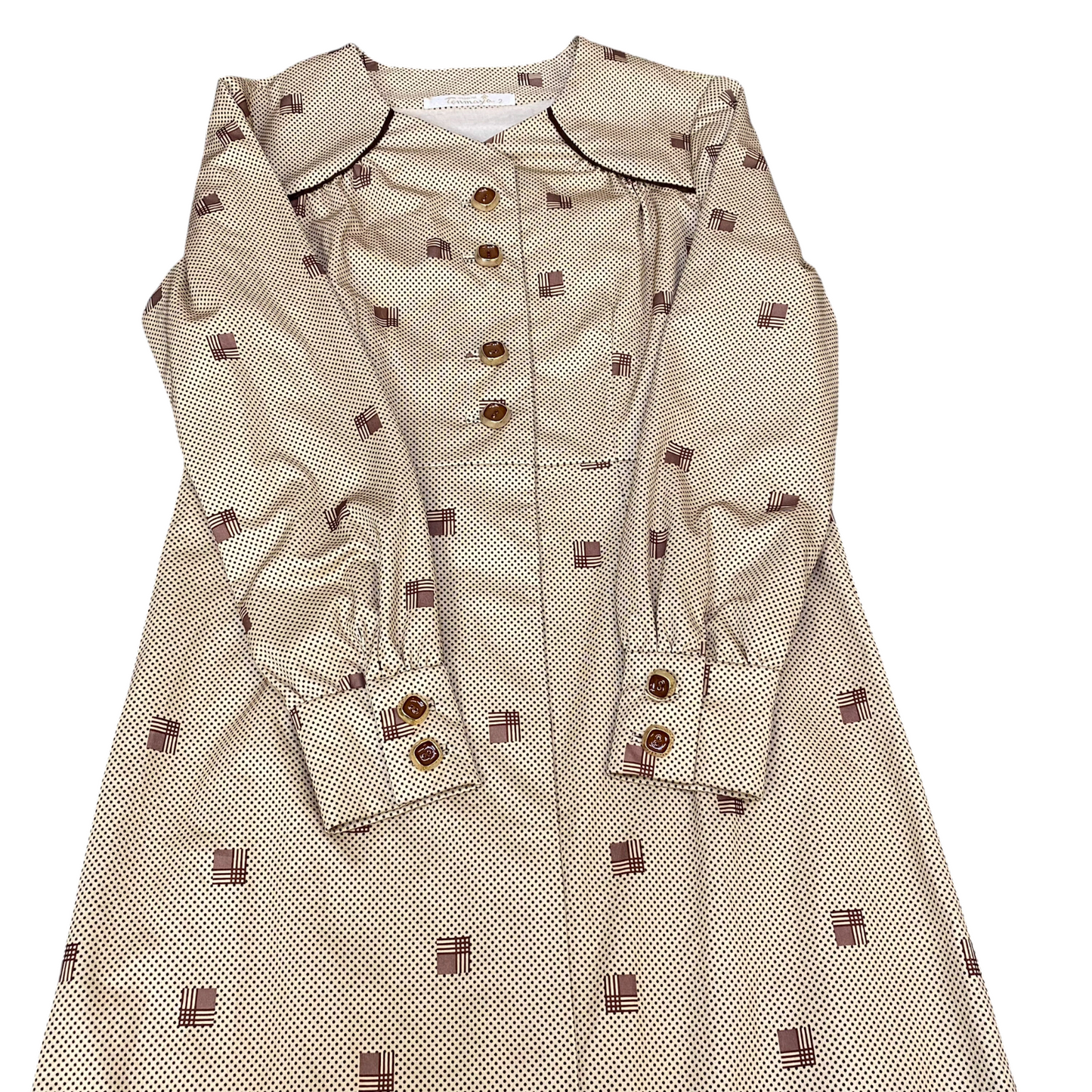 Tanmaya Long Dress Women S Grey Polka Dot Casual Long Sleeve Button Front