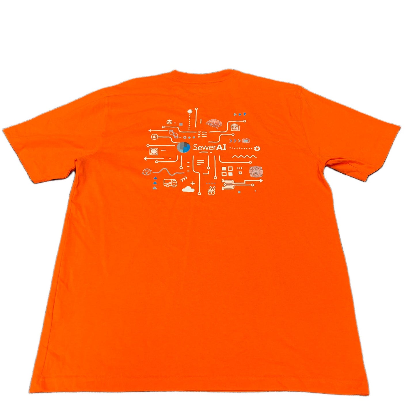 Carhartt SewerAI Pocket T-Shirt Mens Medium Orange Graphic Logo Loose Fit Tee