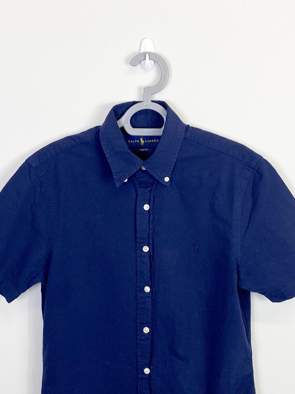 Ralph Lauren Shirt Mens Small Petite Blue Slim Fit Blue Small Polo Pony Logo