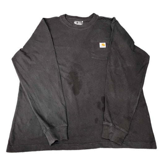 Carhartt Pocket T-Shirt Mens M Black Loose Fit Long Sleeve Pullover Summer Tee