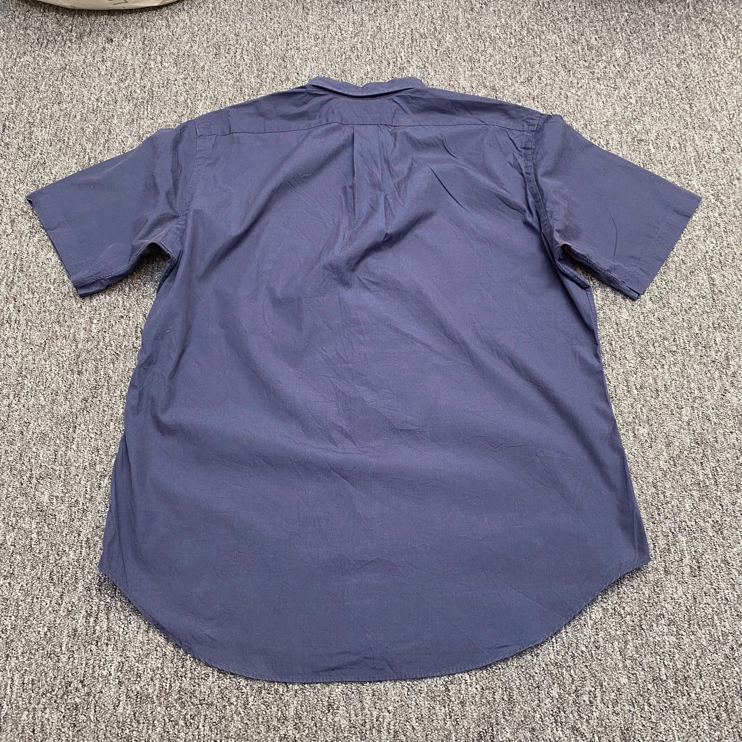 Ralph Lauren Shirt Mens L Navy Pony Logo Short Sleeve Classic Fit Button Down