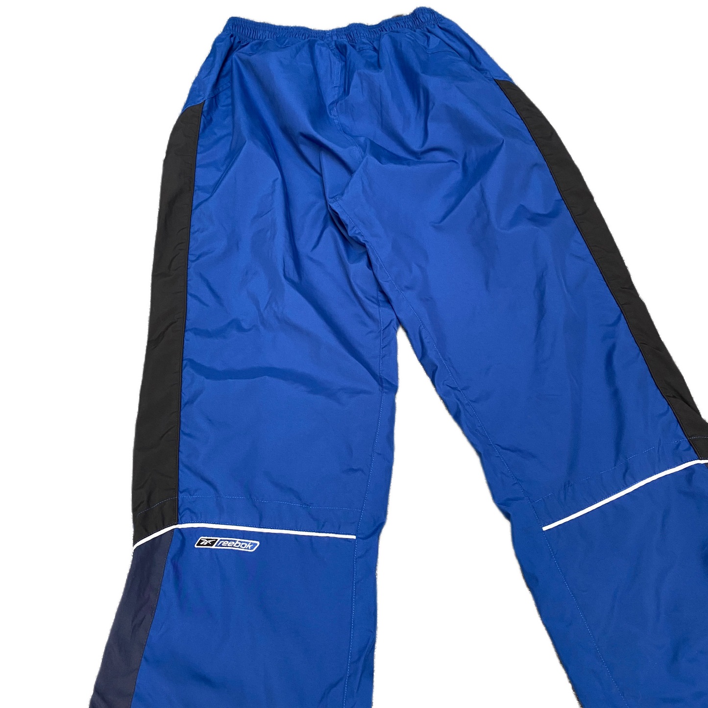 Reebok Track Pants Fits as Mens 26" Waist Blue Running Gym Athletic Drawstring
