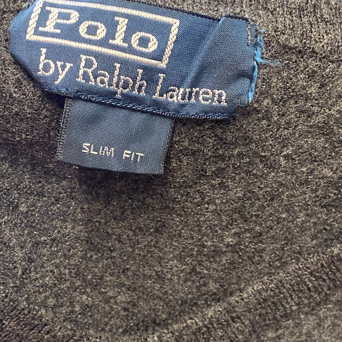 Ralph Lauren Jumper Mens Small Grey Slim Fit Long Sleeve Pony Logo Pullover
