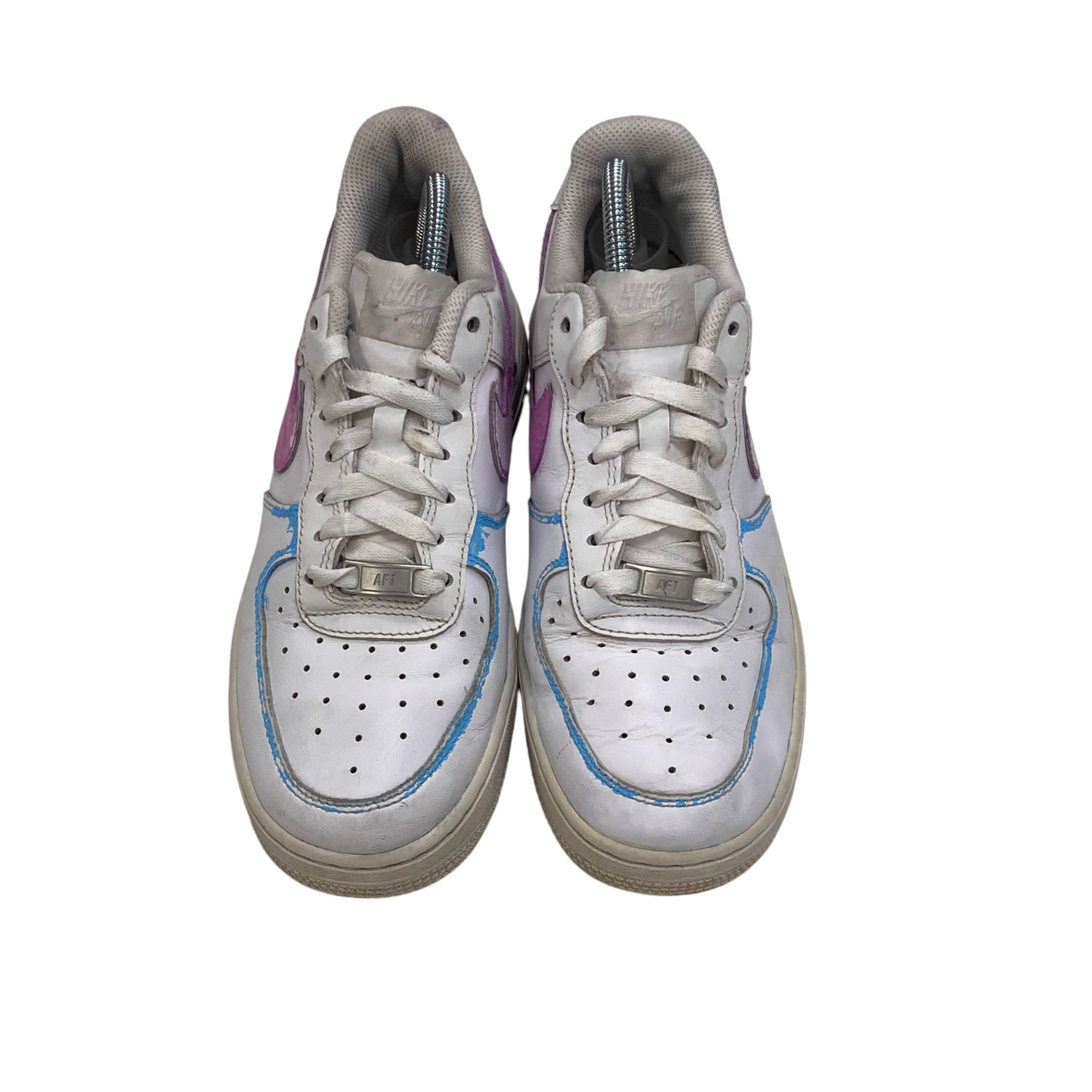 Nike Air Force 1 Low Sneakers Shoes Women UK 5.5 Double Swoosh White 315115-112