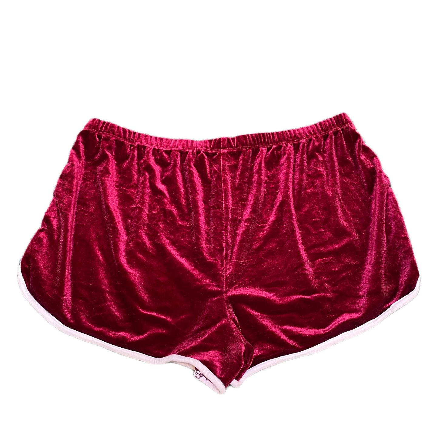 Running Sprinter Shorts Womens 2X 32" Waist Maroon Velvet Athletic Dolphin Hem