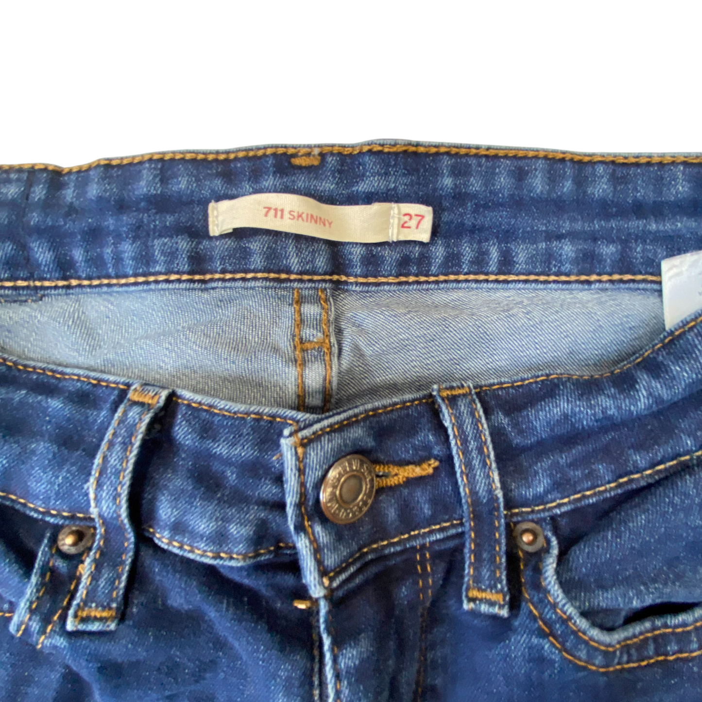 Levi's 711 Jeans Womens Small Blue Denim Super Skinny Fit Pockets Outdoor Comfy