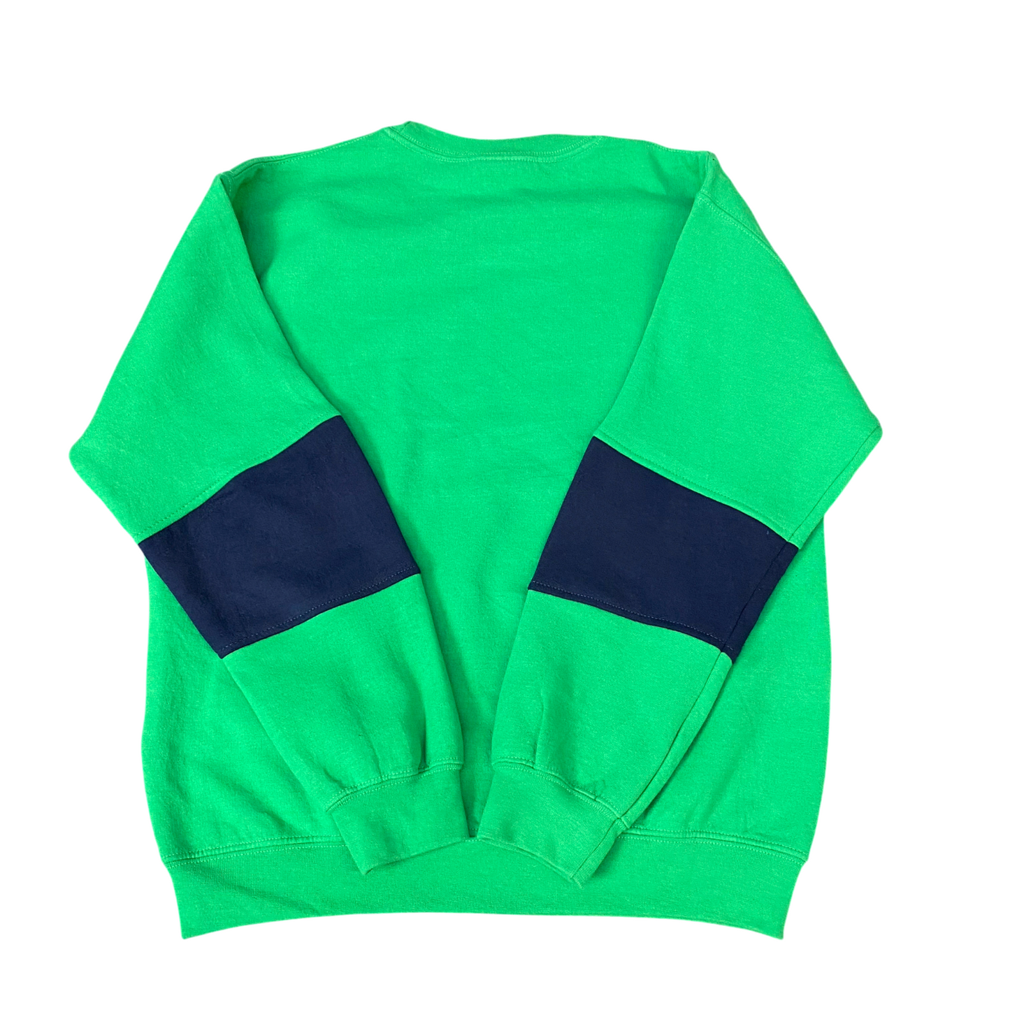 Nike Reworked Sweatshirt Mens Medium Green Blue Embroidered Spell Out Logo Y2K