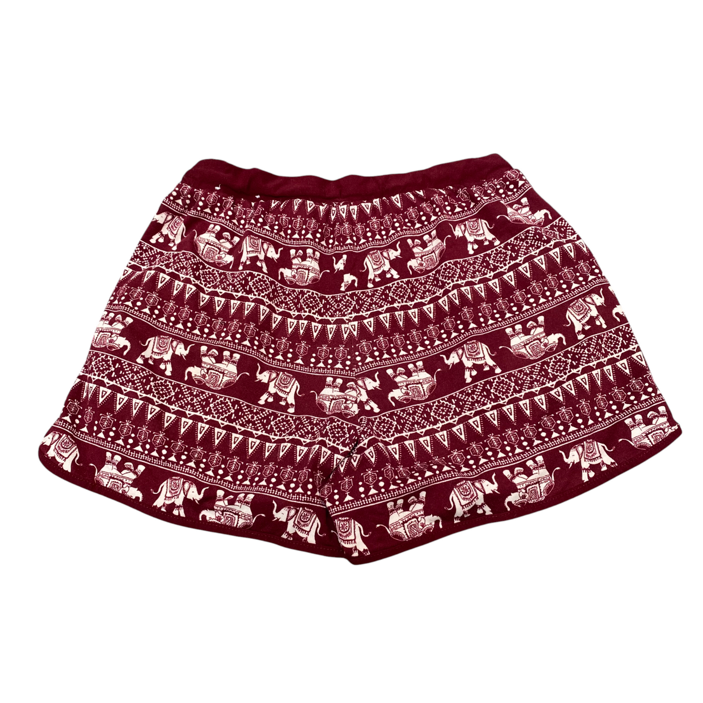 Peached Soft Shorts Womens XS Red Fair Isle Stretch Drawstring Elastic Waist