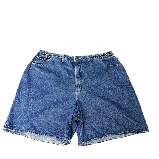 Vintage Lee Jean Shorts Fits as Womens 2XL 39" Waist Blue Denim Elastic Waist