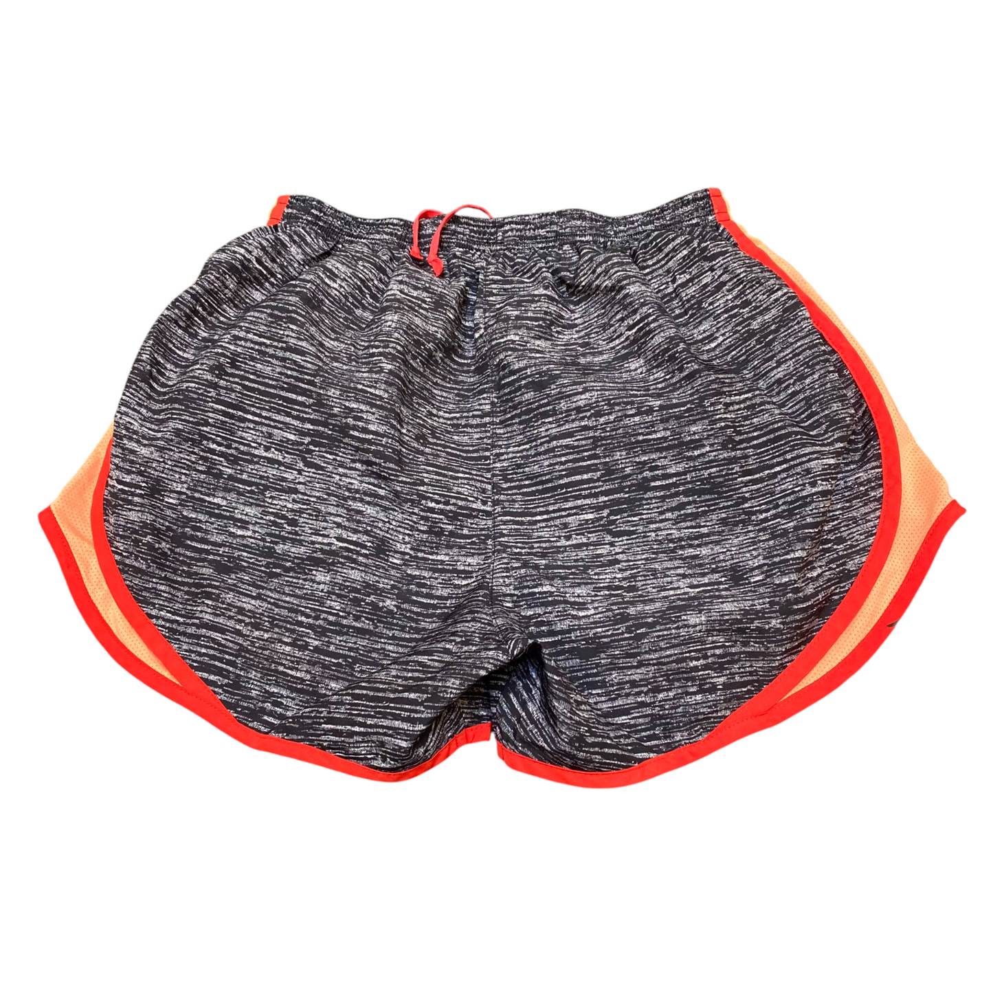 Nike Running Sprinter Shorts Womens 24W Black Orange Side Mesh Dolphin Hem