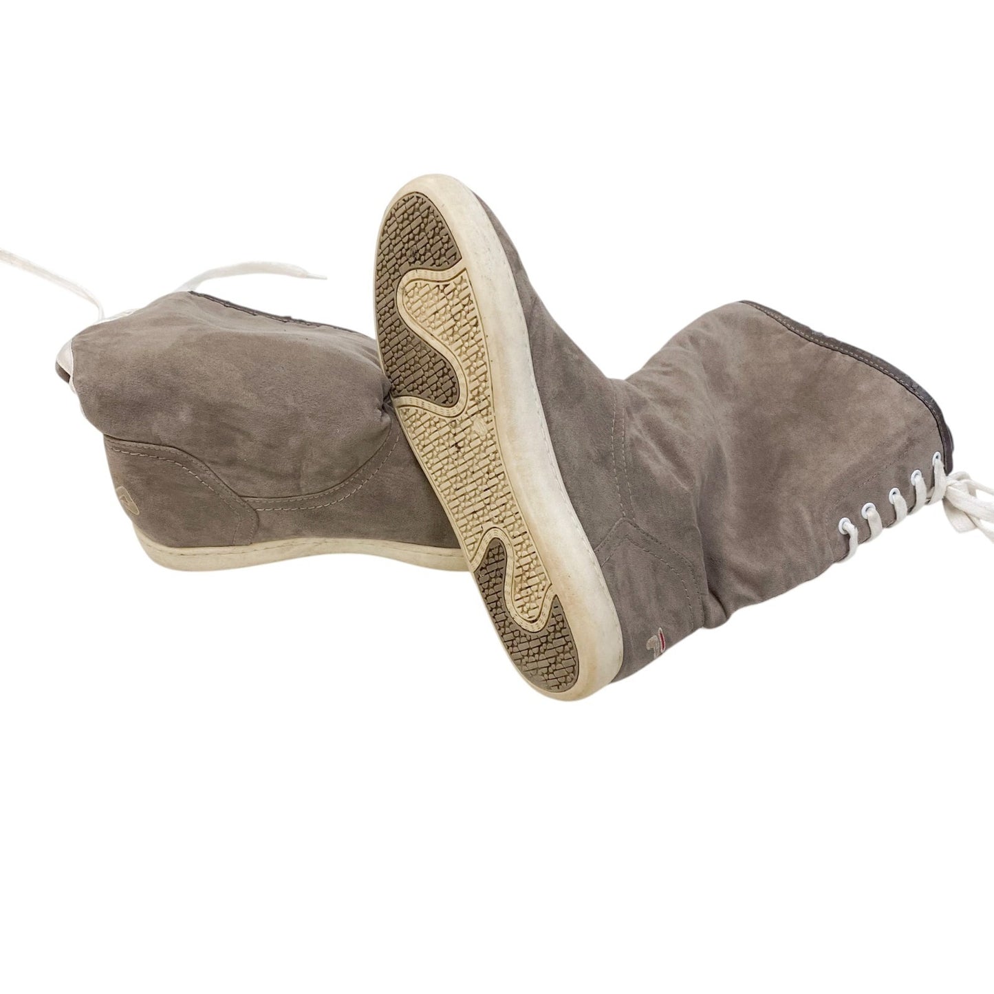 Fila Snow Boots Women's 6.5 Grey Leather Faux Fur Lined Comfort Lace Up Back