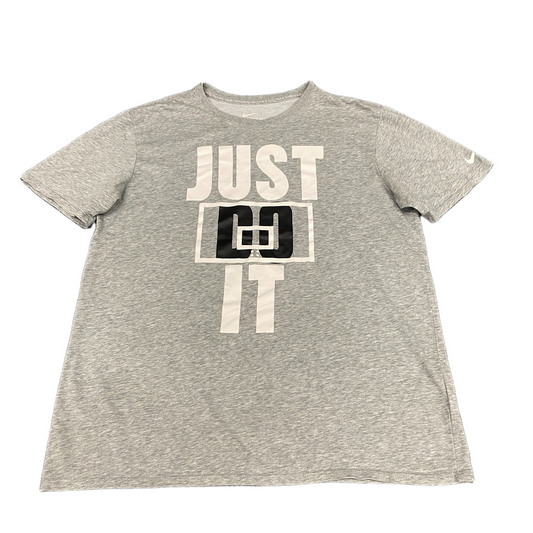 Nike Dri-Fit T-Shirt Men M Grey Athletic Cut Short Sleeve Crew Neck Pullover Tee