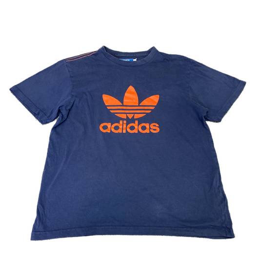 Adidas Originals T-Shirt Womens Medium Blue Graphic Logo Short Sleeve Summer Tee