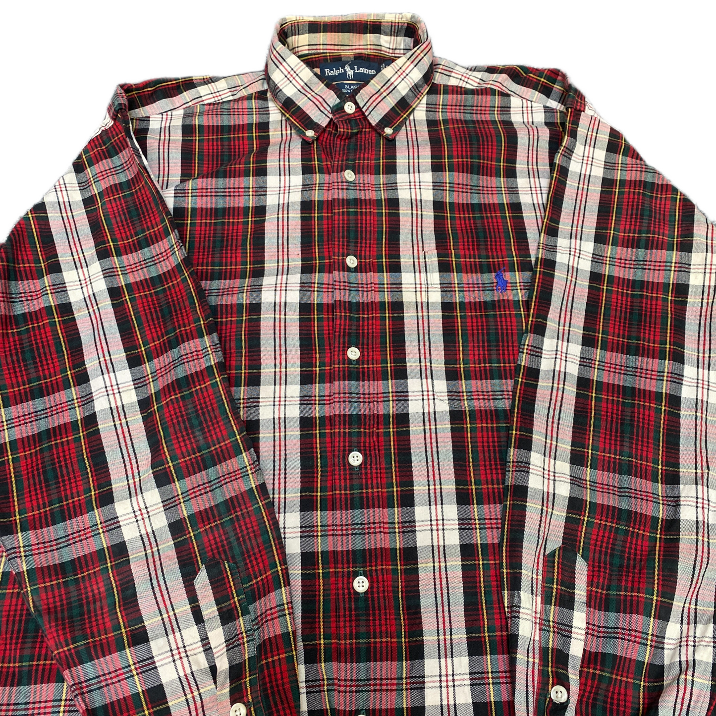 Ralph Lauren Blaire Shirt Mens L Multi Plaid Pony Logo Long Sleeve Button Down