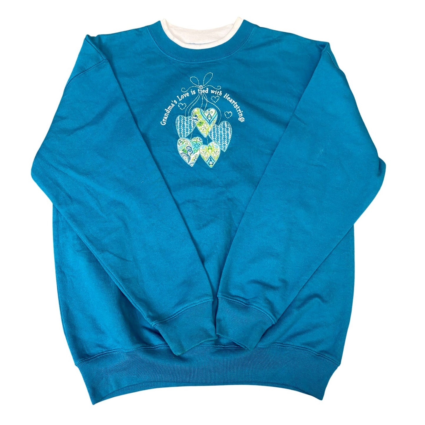 M&C Sweatshirt Womens Medium Blue Grandma's Love is Tied With Heartstrings