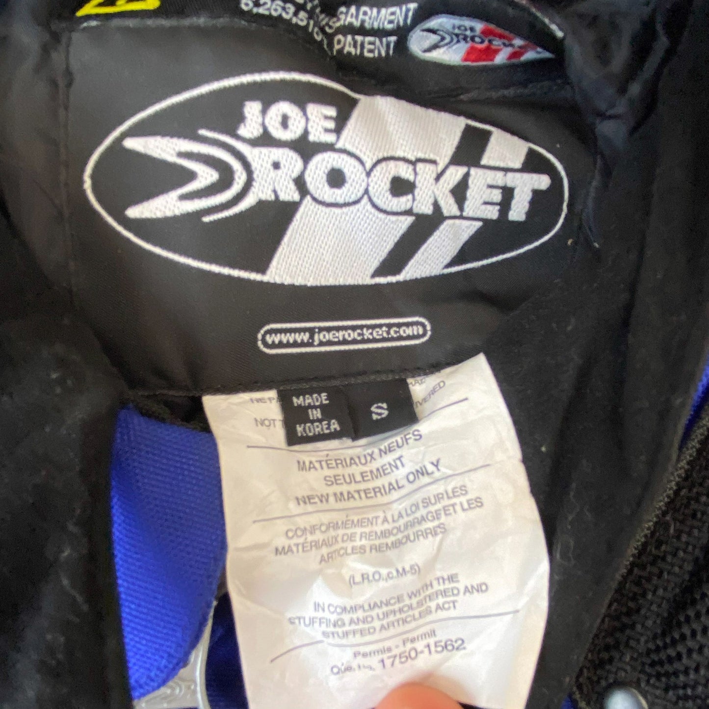 Joe Rocket Ballistic Series Blinded Motorcycle Jacket Mens S Black Blue Zip Up