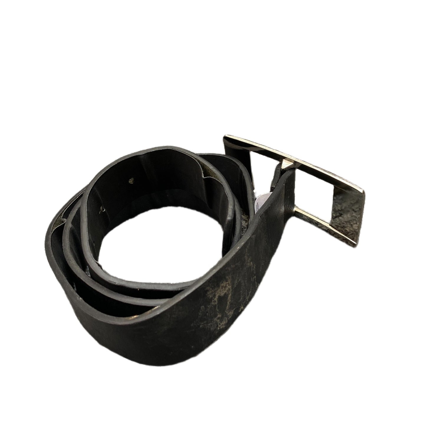 BDC Waist Belt Mens Black Leather Adjustable Rectangular Buckle 36.5 Inches